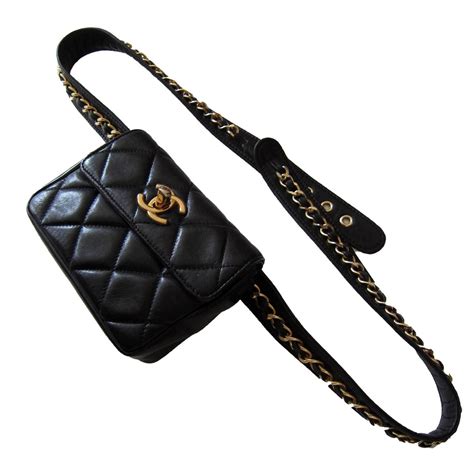 chanel black waist belt|chanel waist belt bag.